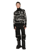 Inlaid wool round-neck sweater with embroidery - | Dolce & Gabbana