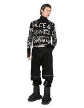 Inlaid wool round-neck sweater with embroidery - | Dolce & Gabbana