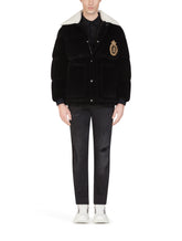 Cashmere polo neck with heraldic patch - | Dolce & Gabbana