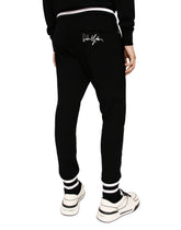 Wool jogging pants with embroidery - | Dolce & Gabbana
