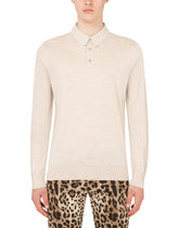 Cashmere polo-style sweater - | Dolce & Gabbana