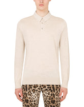 Cashmere polo-style sweater - | Dolce & Gabbana