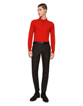 Long-sleeved cashmere polo-shirt - | Dolce & Gabbana