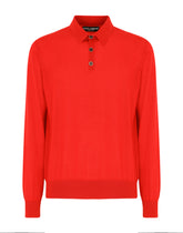 Long-sleeved cashmere polo-shirt - | Dolce & Gabbana