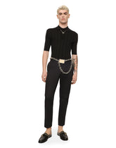 Silk and cotton polo-shirt with DG patch - | Dolce & Gabbana