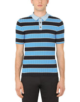 Ribbed silk and cotton polo shirt - | Dolce & Gabbana