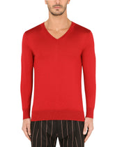 Silk v-neck sweater - | Dolce & Gabbana