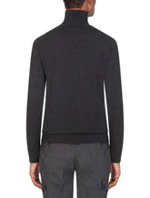 Wool turtle-neck sweater with DG embroidery - | Dolce & Gabbana