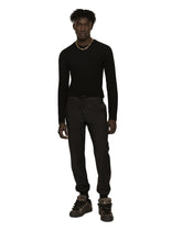 Round-neck fine-rib wool sweater - | Dolce & Gabbana