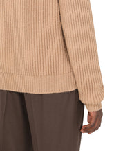 Turtle-neck sweater in camel wool - | Dolce & Gabbana