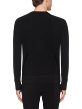 Wool granddad-neck sweater with long sleeves - | Dolce & Gabbana