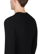 Wool granddad-neck sweater with long sleeves - | Dolce & Gabbana