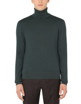 High-neck sweater in cashmere and silk - | Dolce & Gabbana