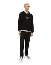 Wool hoodie with embroidery - | Dolce & Gabbana