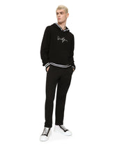 Wool hoodie with embroidery - | Dolce & Gabbana