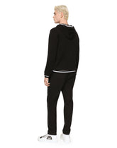 Wool hoodie with embroidery - | Dolce & Gabbana