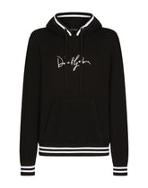 Wool hoodie with embroidery - | Dolce & Gabbana