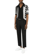 Jacquard polo shirt in a silk and cotton blend - | Dolce & Gabbana
