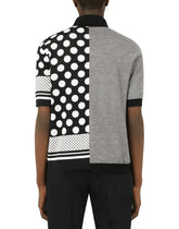 Jacquard polo shirt in a silk and cotton blend - | Dolce & Gabbana