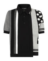 Jacquard polo shirt in a silk and cotton blend - | Dolce & Gabbana