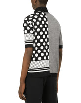 Jacquard polo shirt in a silk and cotton blend - | Dolce & Gabbana