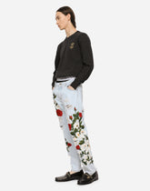 Wool round-neck sweater with embroidery - | Dolce & Gabbana