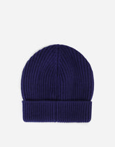 Knit wool hat with DG patch - | Dolce & Gabbana