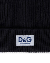 Knit wool hat with DG patch - | Dolce & Gabbana