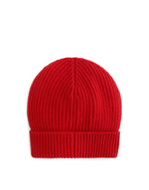 Knit wool hat with DG patch - | Dolce & Gabbana