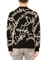 Cashmere round-neck sweater with Dolce&Gabbana embroidery - | Dolce & Gabbana