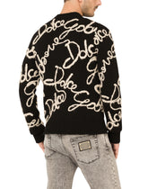 Cashmere round-neck sweater with Dolce&Gabbana embroidery - | Dolce & Gabbana