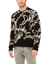 Cashmere round-neck sweater with Dolce&Gabbana embroidery - | Dolce & Gabbana
