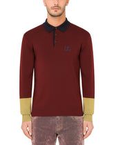 Wool polo-shirt with DG embroidery - | Dolce & Gabbana