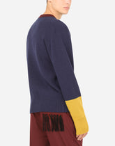 Round-neck wool sweater with DG patch - | Dolce & Gabbana