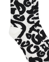 Stretch cotton socks with jacquard DG logo - | Dolce & Gabbana