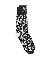 Stretch cotton socks with jacquard DG logo - | Dolce & Gabbana