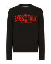 Round-neck wool sweater with intarsia - | Dolce & Gabbana