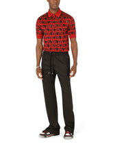 Short-sleeved silk jacquard polo-shirt with heart detailing - | Dolce & Gabbana