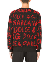 Round-neck jacquard sweater with Dolce&Gabbana detailing - | Dolce & Gabbana
