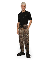 Short-sleeved wool jacquard polo-shirt with DG detailing - | Dolce & Gabbana