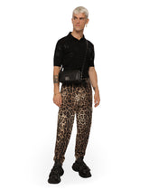 Short-sleeved wool jacquard polo-shirt with DG detailing - | Dolce & Gabbana