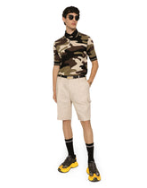 Short-sleeved polo-shirt with camouflage intarsia - | Dolce & Gabbana