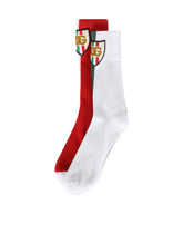 Cotton jacquard socks with DG patch - | Dolce & Gabbana