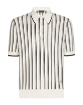 Inlaid silk sweater with DG patch - | Dolce & Gabbana