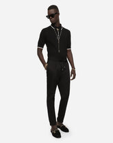 Cotton polo-shirt with DG patch - | Dolce & Gabbana