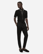 Cotton polo-shirt with DG patch - | Dolce & Gabbana