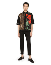 Mixed-fabric polo-shirt - | Dolce & Gabbana