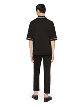 Mixed-fabric polo-shirt - | Dolce & Gabbana