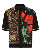 Mixed-fabric polo-shirt - | Dolce & Gabbana