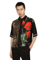 Mixed-fabric polo-shirt - | Dolce & Gabbana